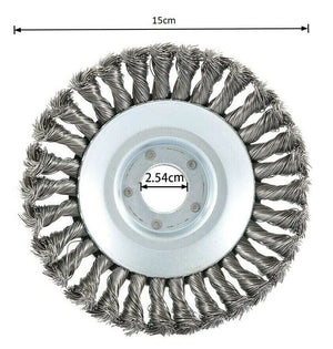 Testina Per Decespugliatore Universale Spazzola Acciaio Pulizia Pavimenti 150 6"