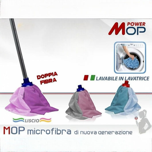 Testina Ricambio Mop Lavapavimenti In Microfibra Doppio Panno In Fibra 02965