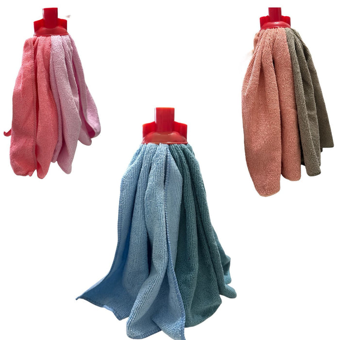 Testina Ricambio Mop Lavapavimenti In Microfibra Doppio Panno In Fibra 02965