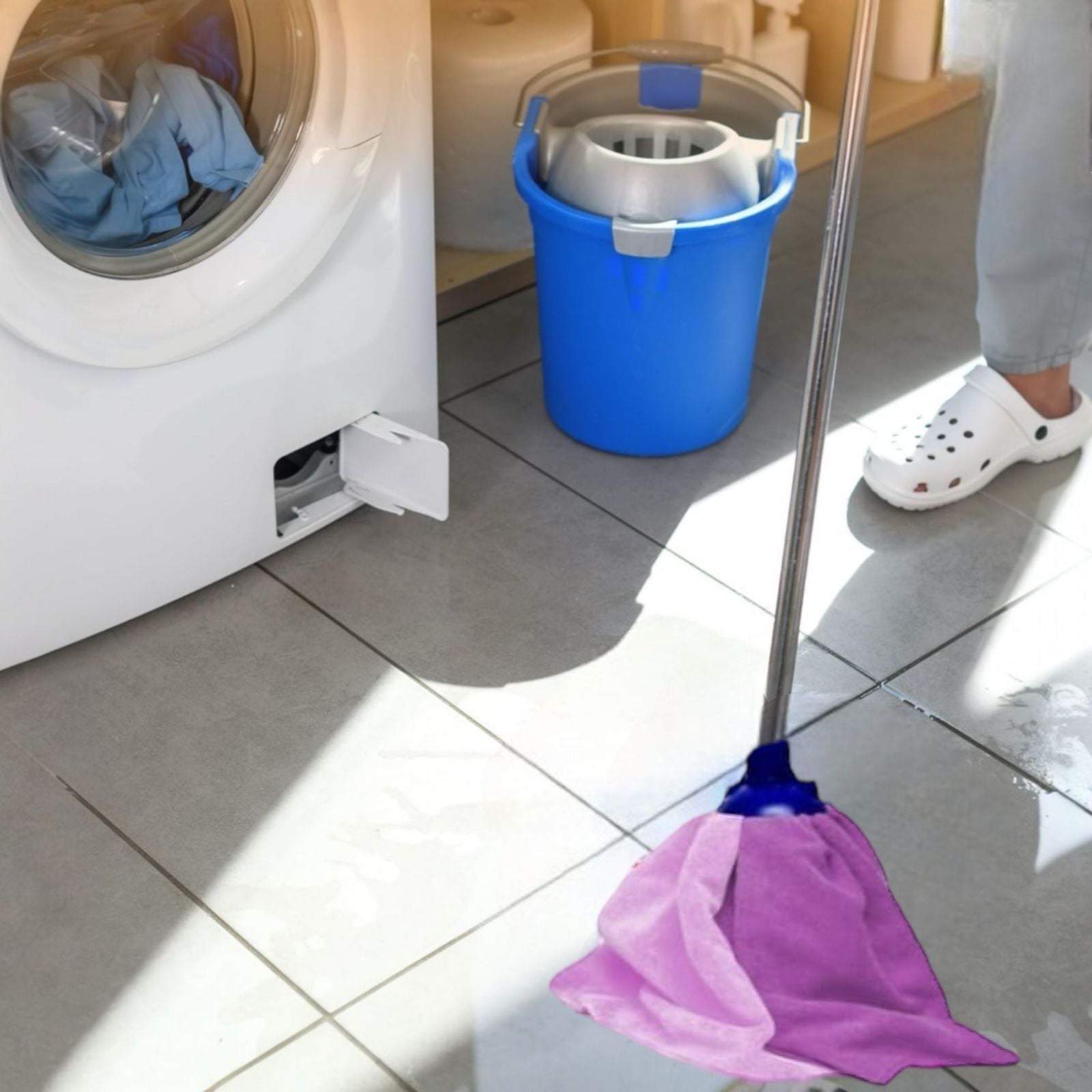 Testina Ricambio Mop Lavapavimenti In Microfibra Doppio Panno In Fibra 02965