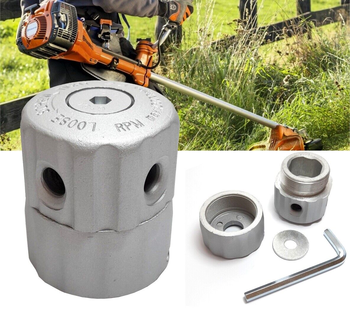 Testina universale in alluminio per decespugliatore taglia erba 4 fili G840707