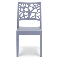 Set 2 sedie in polipropilene TETI, impilabile, resistente ai raggi UV, design moderno, ideale per sala da pranzo, cucina, sala d’attesa, bar, ristoranti o giardino, colore Avio
