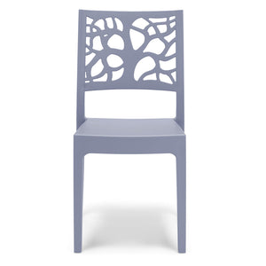 Set 2 sedie in polipropilene TETI, impilabile, resistente ai raggi UV, design moderno, ideale per sala da pranzo, cucina, sala d’attesa, bar, ristoranti o giardino, colore Avio