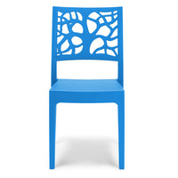 Sedia in polipropilene TETI, impilabile, resistente ai raggi UV, design moderno, ideale per sala da pranzo, cucina, sala d’attesa, bar, ristoranti o giardino, colore Azzurro