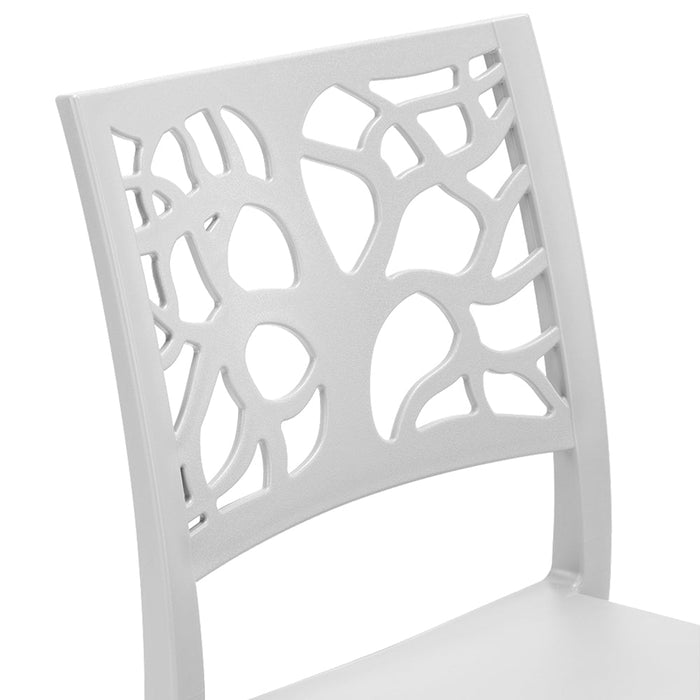 Set 2 sedie in polipropilene TETI, impilabile, resistente ai raggi UV, design moderno, ideale per sala da pranzo, cucina, sala d’attesa, bar, ristoranti o giardino, colore Bianco