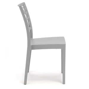 Sedia in polipropilene TETI, impilabile, resistente ai raggi UV, design moderno, ideale per sala da pranzo, cucina, sala d’attesa, bar, ristoranti o giardino, colore Cemento