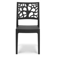 Set 4 sedie in polipropilene TETI, impilabile, resistente ai raggi UV, design moderno, ideale per sala da pranzo, cucina, sala d’attesa, bar, ristoranti o giardino, colore Ghisa