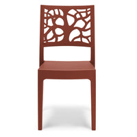 Sedia in polipropilene TETI, impilabile, resistente ai raggi UV, design moderno, ideale per sala da pranzo, cucina, sala d’attesa, bar, ristoranti o giardino, colore Mattone