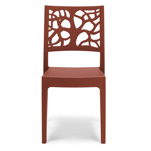 Sedia in polipropilene TETI, impilabile, resistente ai raggi UV, design moderno, ideale per sala da pranzo, cucina, sala d’attesa, bar, ristoranti o giardino, colore Mattone