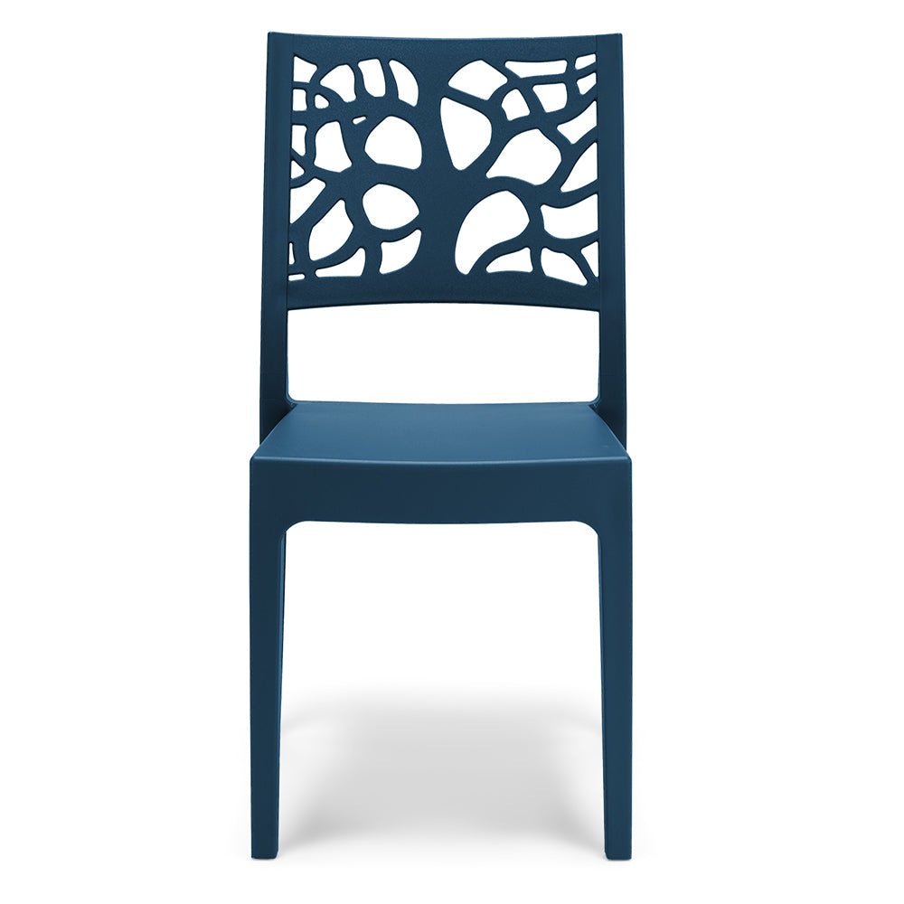 Set 4 sedie in polipropilene TETI, impilabile, resistente ai raggi UV, design moderno, ideale per sala da pranzo, cucina, sala d’attesa, bar, ristoranti o giardino, colore Petrolio