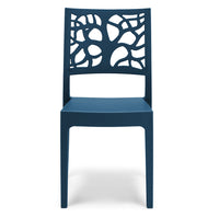 Set 4 sedie in polipropilene TETI, impilabile, resistente ai raggi UV, design moderno, ideale per sala da pranzo, cucina, sala d’attesa, bar, ristoranti o giardino, colore Petrolio