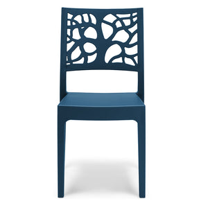 Set 4 sedie in polipropilene TETI, impilabile, resistente ai raggi UV, design moderno, ideale per sala da pranzo, cucina, sala d’attesa, bar, ristoranti o giardino, colore Petrolio