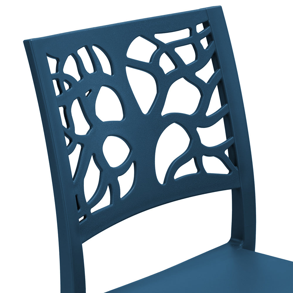 Set 4 sedie in polipropilene TETI, impilabile, resistente ai raggi UV, design moderno, ideale per sala da pranzo, cucina, sala d’attesa, bar, ristoranti o giardino, colore Petrolio