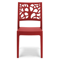 Sedia in polipropilene TETI, impilabile, resistente ai raggi UV, design moderno, ideale per sala da pranzo, cucina, sala d’attesa, bar, ristoranti o giardino, colore Rosso