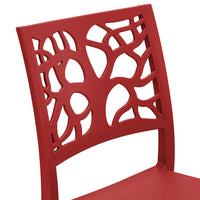 Sedia in polipropilene TETI, impilabile, resistente ai raggi UV, design moderno, ideale per sala da pranzo, cucina, sala d’attesa, bar, ristoranti o giardino, colore Rosso