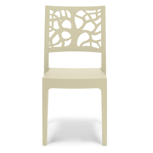 Sedia in polipropilene TETI, impilabile, resistente ai raggi UV, design moderno, ideale per sala da pranzo, cucina, sala d’attesa, bar, ristoranti o giardino, colore Sabbia