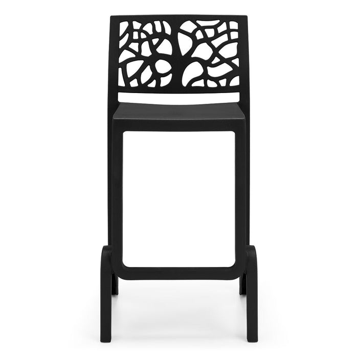 Sgabello in polipropilene TETI altezza seduta 65cm, impilabile, idrorepellente, resistente ai raggi UV, design moderno e innovativo, ideale per la cucina, la veranda o giardino colore Ghisa