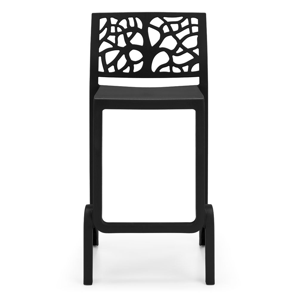 Sgabello in polipropilene TETI altezza seduta 75cm, impilabile, idrorepellente, resistente ai raggi UV, design moderno e innovativo, ideale per la cucina, la veranda o giardino colore Ghisa