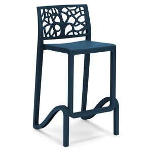 Set 6 sgabelli in polipropilene TETI altezza seduta 75cm, impilabile, idrorepellente, resistente ai raggi UV, design moderno e innovativo, ideale per la cucina, la veranda o giardino colore Petrolio