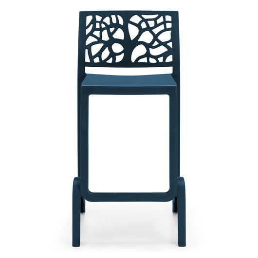 Sgabello in polipropilene TETI altezza seduta 65cm, impilabile, idrorepellente, resistente ai raggi UV, design moderno e innovativo, ideale per la cucina, la veranda o giardino colore Petrolio