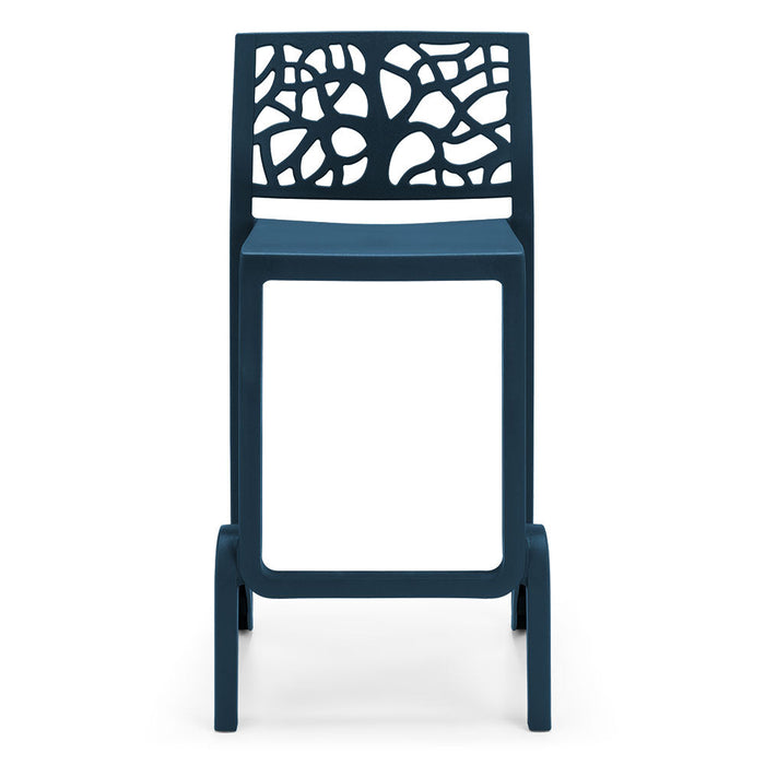 Sgabello in polipropilene TETI altezza seduta 65cm, impilabile, idrorepellente, resistente ai raggi UV, design moderno e innovativo, ideale per la cucina, la veranda o giardino colore Petrolio