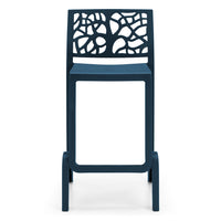 Set 6 sgabelli in polipropilene TETI altezza seduta 75cm, impilabile, idrorepellente, resistente ai raggi UV, design moderno e innovativo, ideale per la cucina, la veranda o giardino colore Petrolio