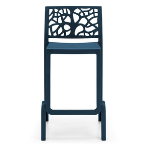 Set 3 sgabelli in polipropilene TETI altezza seduta 65cm, impilabile, idrorepellente, resistente ai raggi UV, design moderno e innovativo, ideale per la cucina, la veranda o giardino colore Petrolio