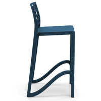 Sgabello in polipropilene TETI altezza seduta 75cm, impilabile, idrorepellente, resistente ai raggi UV, design moderno e innovativo, ideale per la cucina, la veranda o giardino colore Petrolio