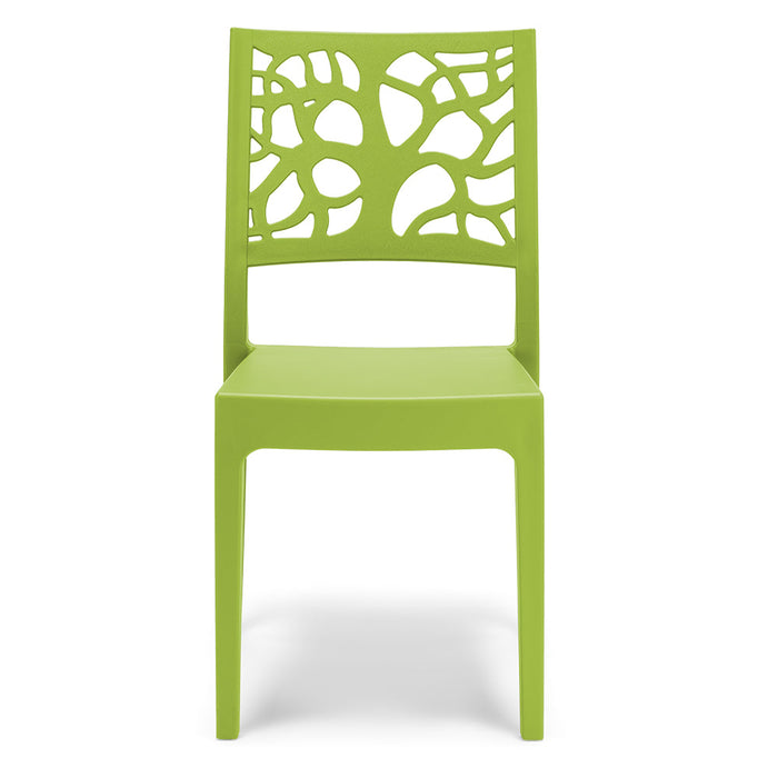 Set 2 sedie in polipropilene TETI, impilabile, resistente ai raggi UV, design moderno, ideale per sala da pranzo, cucina, sala d’attesa, bar, ristoranti o giardino, colore Verde Lime