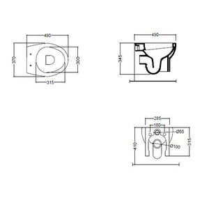 Ogomondo sanitari ceramica dark sospesi vaso wc bidet sedile