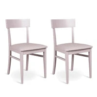 E-STYLO Sedia in legno laccato grigio chiaro con seduta rivestita in similpelle, imbottita, 44cm X 45cm H. 82cm.