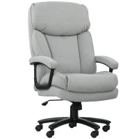 Sedia da ufficio grande e alta, capacità di carico 200 kg, costruzione robusta, rivestimento morbido, grigio chiaro