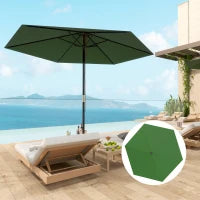 Telo di Ricambio per Ombrellone Ø3 m con Prese d'Aria per Telai in Legno e Acciaio, Verde