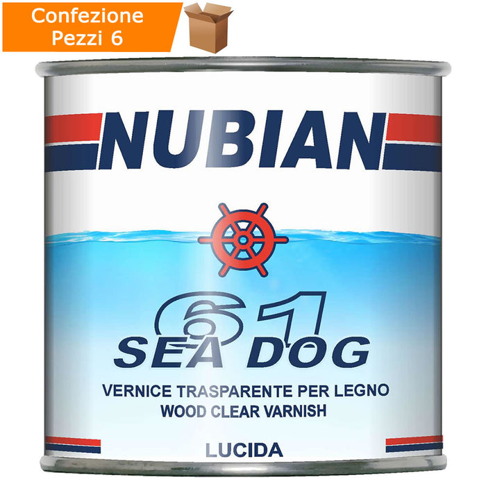 Multipack 6 pezzi vernice flatting nubian sea dog61 trasparente monocomponente lucida 750 ml