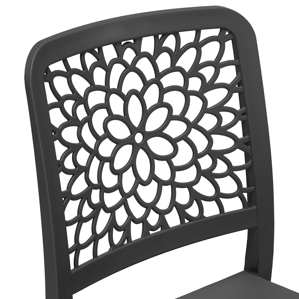 Sedia in polipropilene TICHE, impilabile, resistente ai raggi UV, design moderno, ideale per sala da pranzo, cucina, sala d’attesa, bar, ristoranti o giardino, colore Antracite