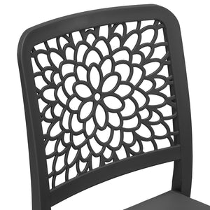 Sedia in polipropilene TICHE, impilabile, resistente ai raggi UV, design moderno, ideale per sala da pranzo, cucina, sala d’attesa, bar, ristoranti o giardino, colore Antracite