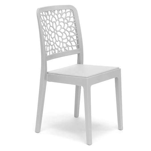 Sedia in polipropilene TICHE, impilabile, resistente ai raggi UV, design moderno, ideale per sala da pranzo, cucina, sala d’attesa, bar, ristoranti o giardino, colore Bianco