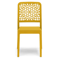 Sedia in polipropilene TICHE, impilabile, resistente ai raggi UV, design moderno, ideale per sala da pranzo, cucina, sala d’attesa, bar, ristoranti o giardino, colore Senape