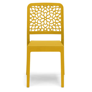 Sedia in polipropilene TICHE, impilabile, resistente ai raggi UV, design moderno, ideale per sala da pranzo, cucina, sala d’attesa, bar, ristoranti o giardino, colore Senape