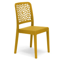 Sedia in polipropilene TICHE, impilabile, resistente ai raggi UV, design moderno, ideale per sala da pranzo, cucina, sala d’attesa, bar, ristoranti o giardino, colore Senape