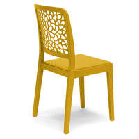 Sedia in polipropilene TICHE, impilabile, resistente ai raggi UV, design moderno, ideale per sala da pranzo, cucina, sala d’attesa, bar, ristoranti o giardino, colore Senape