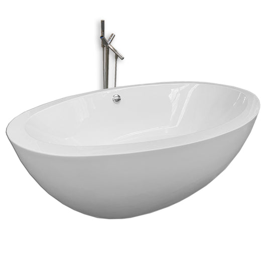 Vasca freestanding bianca 190 X 120 cm + Rubinetto a colonna – Tiffany