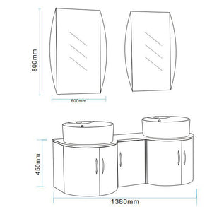 Mobile Bagno Bianco 138 cm Lavabo Incluso – Tiger