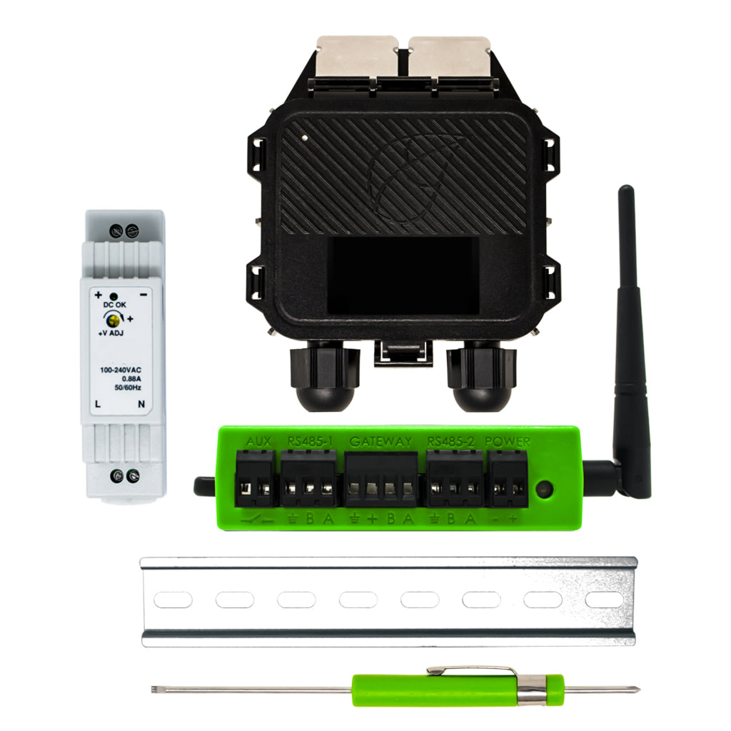 Tigo Kit di Controllo per Ottimizzatori con Datalogger Cloud Connect Advanced (CCA con Ethernet, WiFi, RS485) e Antenna per Trasmissione Dati con alimentazione a barra DINSKU TG-KITCCA