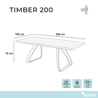 Timber,  Tavolo fisso   (100cm X 200cm H. 76cm) | Duzzle