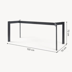 Telaio per Tavolo 'Fai da Te' Verg Struttura a 4 Gambe 120 x 70 x 72 cm - Nero [en.casa]