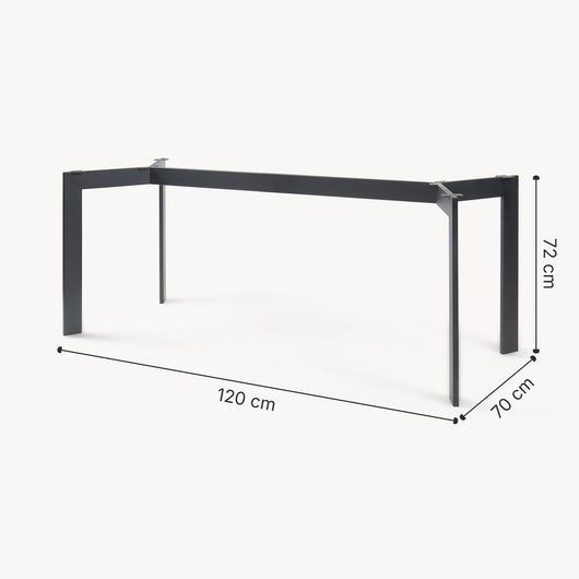 Telaio per Tavolo 'Fai da Te' Verg Struttura a 4 Gambe 120 x 70 x 72 cm - Nero [en.casa]