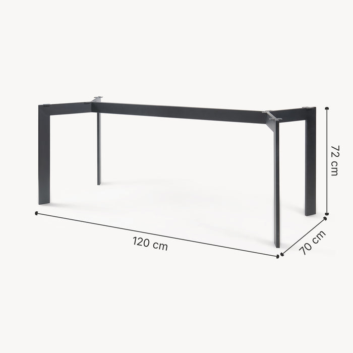 Telaio per Tavolo 'Fai da Te' Verg Struttura a 4 Gambe 120 x 70 x 72 cm - Nero [en.casa]