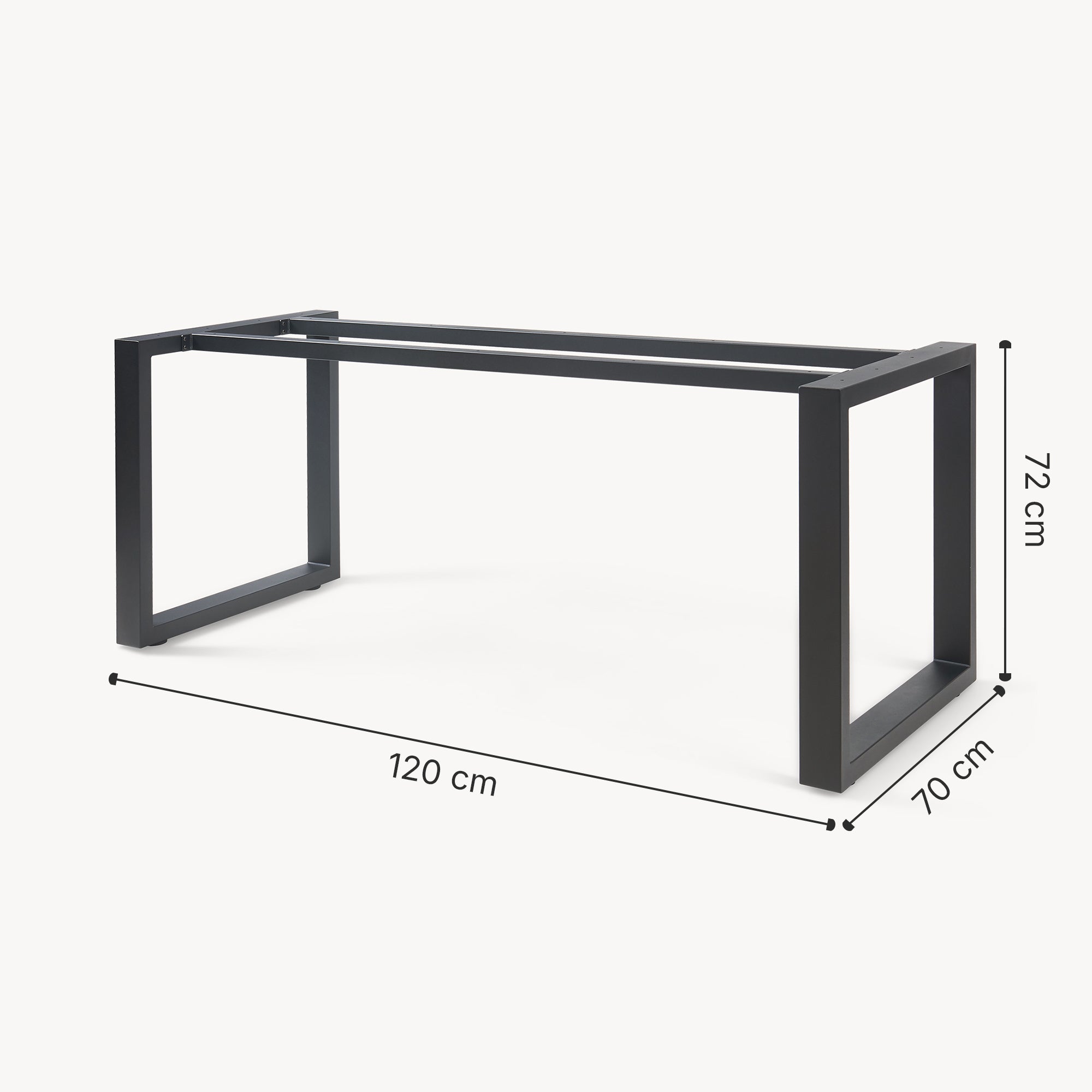 Telaio per Tavolo 'Fai da Te' Vestmalu Struttura a Gambe Rettangolari 120 x 70 x 72 cm - Nero [en.casa]