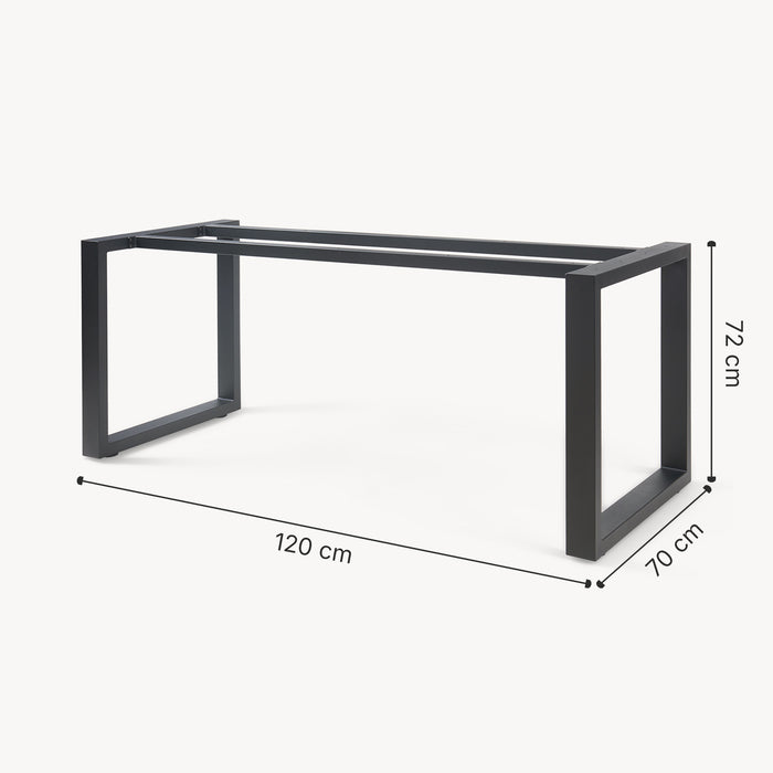Telaio per Tavolo 'Fai da Te' Vestmalu Struttura a Gambe Rettangolari 120 x 70 x 72 cm - Nero [en.casa]